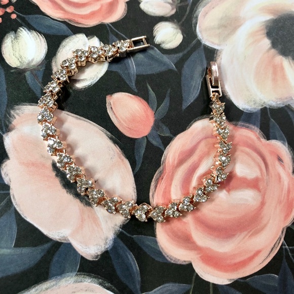 Rose Gold Cubic Zirconia Tennis Bracelet - Picture 6 of 8